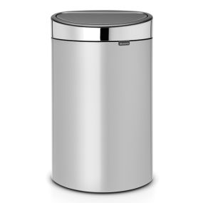 Кош за смет Brabantia Touch Bin New 40L, Metallic Grey, метален капак