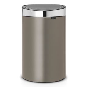 Кош за смет Brabantia Touch Bin New 40L, Platinum, метален капак