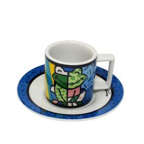 Комплект чашка и чинийка за кафе Romero Britto жаба