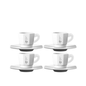 Комплект 8 части чаши за кафе 8-Faces Bialetti 75мл бели
