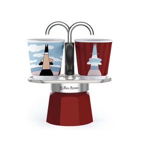 Комплект кафеварка с 2 броя чаши Set Magrite Bialetti червена
