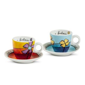 Комплект 2 броя чаши за кафе Egan Pane Amore Fantasia червена и синя