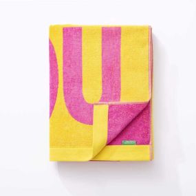 Плажна кърпа Benetton Summer XL 180х180 см лилаво и жълто