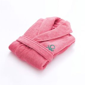 Халат за баня L/XL Benetton Core розов 340GSM 100% Памук