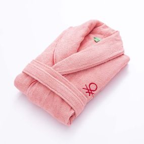 Халат за баня M/L Benetton Unit розов 320GSM 100% Памук