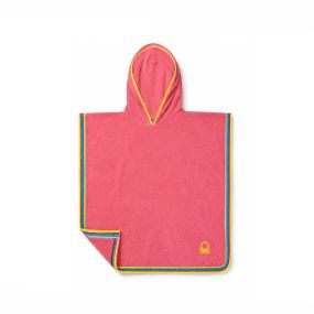 Детско пончо за плаж 65x65 см Benetton Unit розово 380GSM 100% Памук