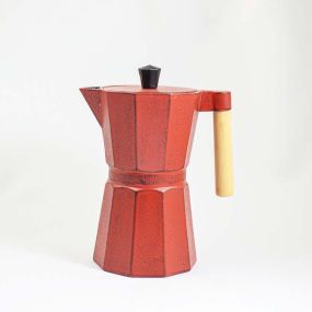 Чайник чугунен с цедка Kafei JA 800 мл червен
