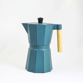 Чайник чугунен с цедка Kafei JA 800 мл петролено синьо