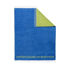 Одеяло с две лица Benetton Rainbow 140х190 см синьо и зелено