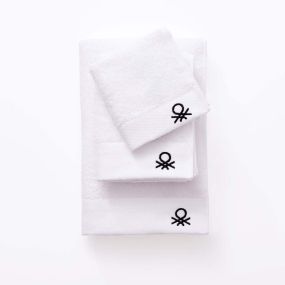 Комплект 3 броя кърпи Benetton Core бели с лого