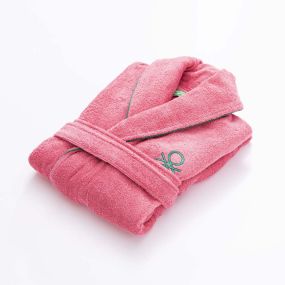 Халат за баня L/XL Benetton Core розов 340GSM 100% Памук
