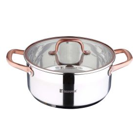 Тенджера Bergner Copper неръждаема стомана 24х10.5 см 4.5 л, с капак