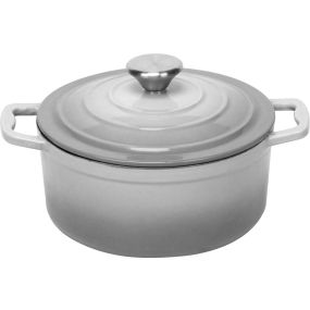 Тенджера Peterhof Lyon Grey 20x9.8 см, емайлиран чугун с капак