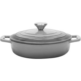 Плитка тенджера Peterhof Lyon Grey 22x5.8 см, емайлиран чугун с капак 