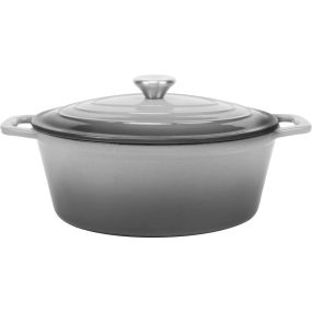 Тенджера Peterhof Lyon Grey овал 27х21х11 см емайлиран чугун с капак