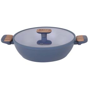 Плитка тенджера Peterhof Stella Blue 28 cм кован алуминий, с капак