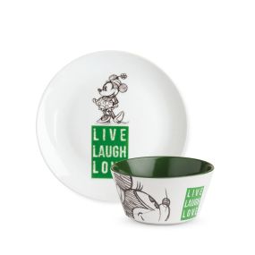 Комплект чиния и купа за закуска Disney Live Laugh Love, Мини зелена