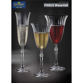 Чаши за шампанско Bohemia Crystal Parus Waterfall 190 мл 6 броя